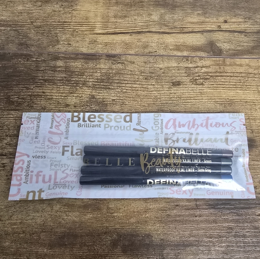 New Belle Beauty Definabelle Kajal liner 4 PK Garnet, Deep Teal, Slate Grey, Gre